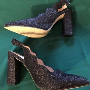 Glitter Slingback Chunky Pumps